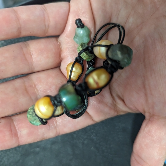 Turquoise, pearl and jade bracelet. - Picture 4 of 4